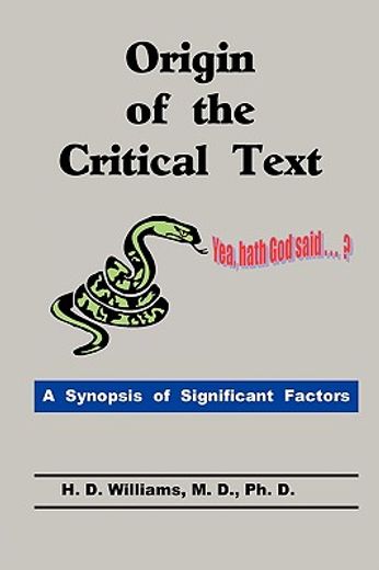 origin of the critical text