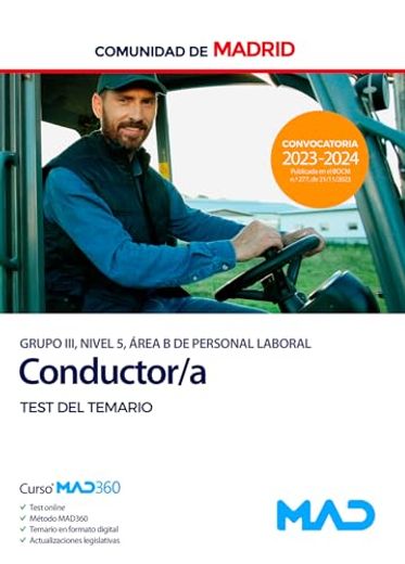 Conductor (Grupos iii de Personal Laboral) de la Comunidad de Madrid. Test del Temario Especifico