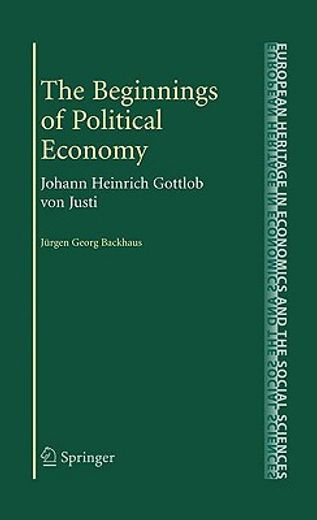 the beginnings of political economy, johann heinrich gottlob von justi