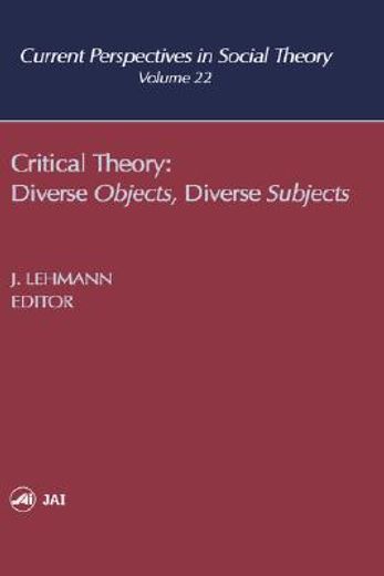 critical theory,diverse objects, diverse subjects (en Inglés)