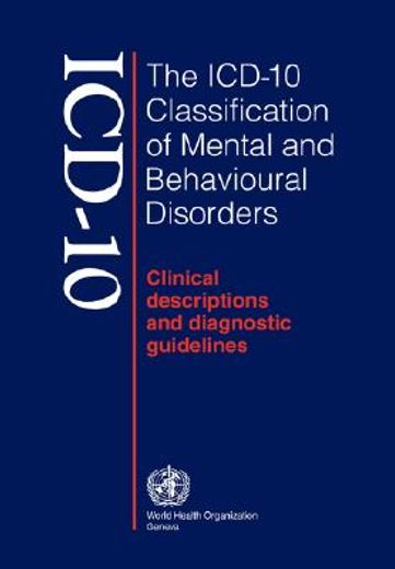 icd-10 classification of mental behavioural disorders