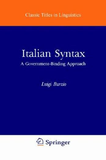 italian syntax: a government-binding approach