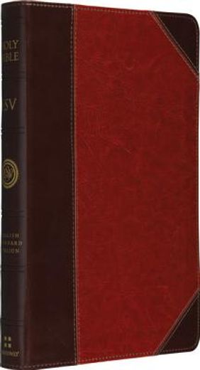 holy bible,english standard version, brown/cordovan, portfolio design, red letter, thinline trutone