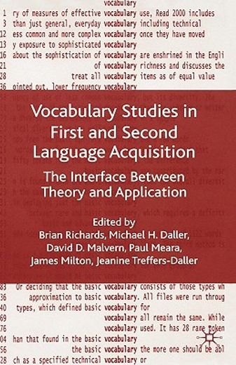 vocabulary studies in first and second language acquisition,the interface between theory and application
