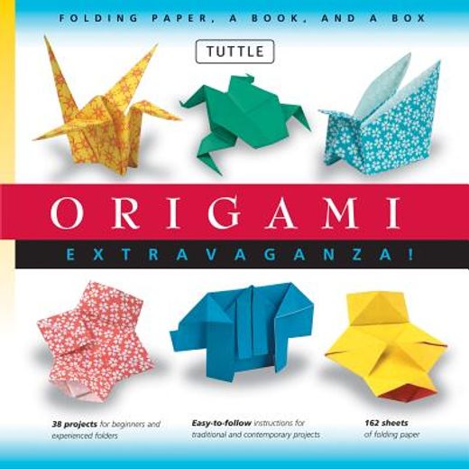 origami extravaganza,folding paper, a book, and a box (en Inglés)