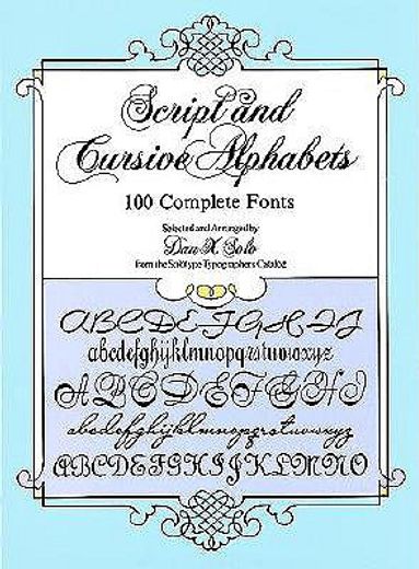 script and cursive alphabets,100 complete fonts