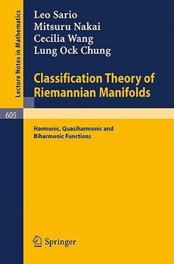 classification theory of riemannian manifolds (en Inglés)