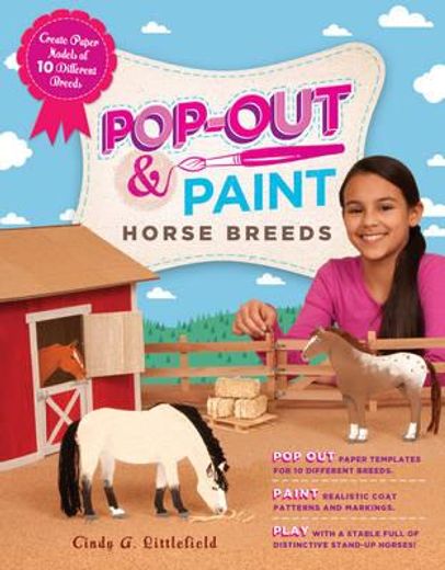 pop-out & paint horse breeds: create paper models of 10 different breeds (en Inglés)