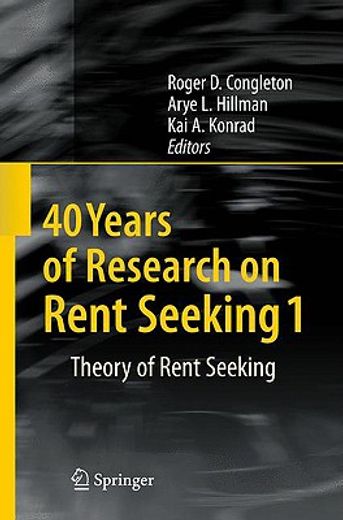 40 years of research on rent seeking 1,theory of rent seeking