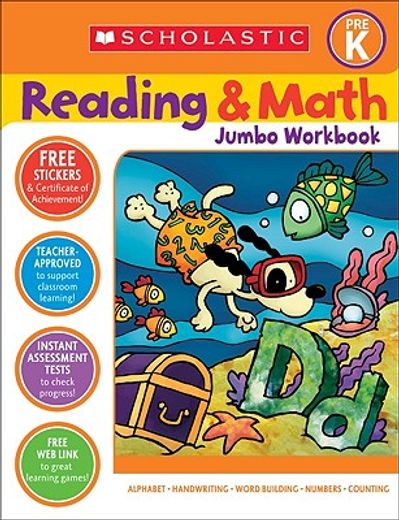 scholastic reading & math jumbo workbook grade pre-k