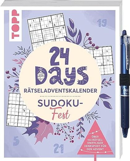 24 Days Rätseladventskalender? Sudoku-Fest: Über 150 Rätsel: Kniffliger Denksport für den Advent. Direkt Losrätseln mit Frixion Clicker von Pilot? Dem Radierbaren Tintenroller! (in German)