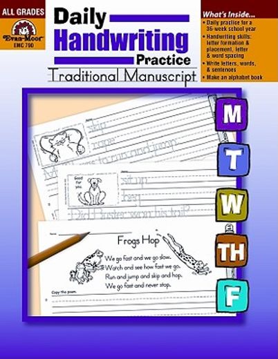 daily handwriting practice,traditional manuscript (en Inglés)