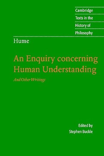 Hume: An Enquiry Concerning Human Understanding Paperback: And Other Writings (Cambridge Texts in the History of Philosophy) (en Inglés)