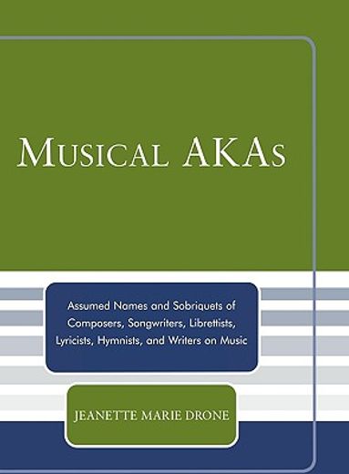 musical akas,assumed names and sobriquets of composers, songwriters, librettists, lyricists...
