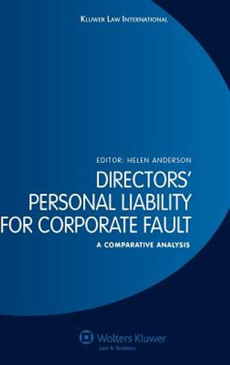 directors´ personal liability for corporate fault,a comparative analysis