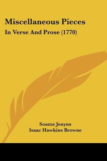 miscellaneous pieces: in verse and prose (1770)