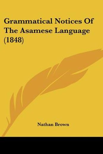 grammatical notices of the asamese langu