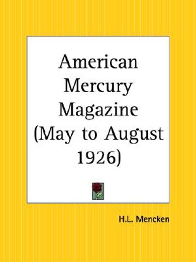 american mercury magazine may to august 1926