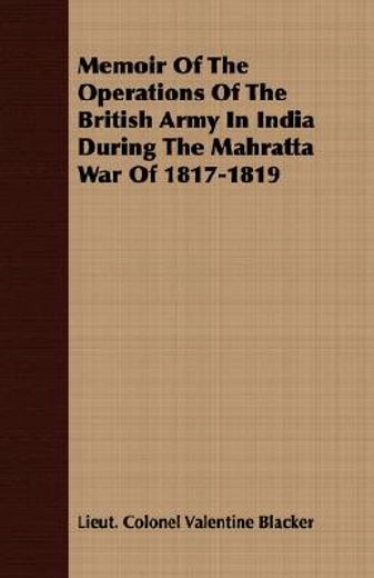 memoir of the operations of the british