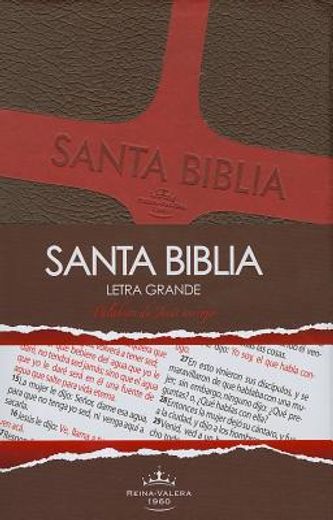 biblia reina valera 65 piel marron rojo