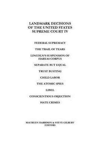 landmark decisions of the united states supreme court iv