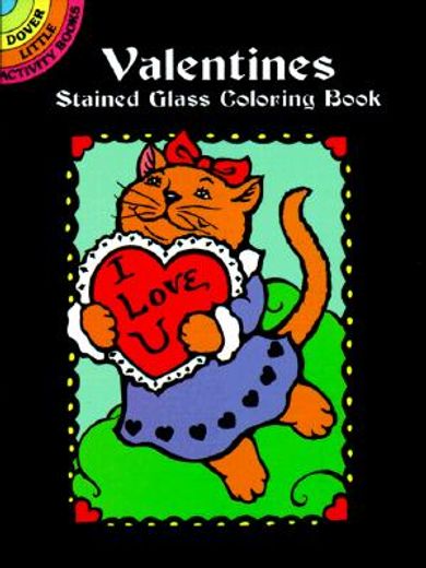 valentines stained glass coloring book