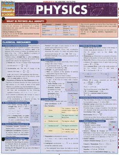 physics quick study reference guide