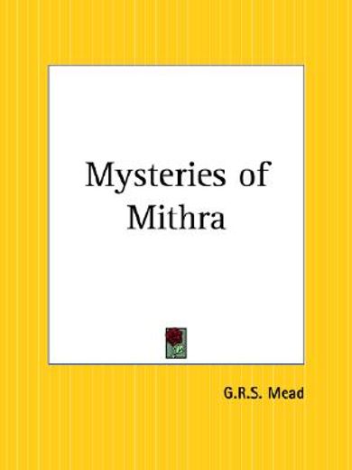 mysteries of mithra