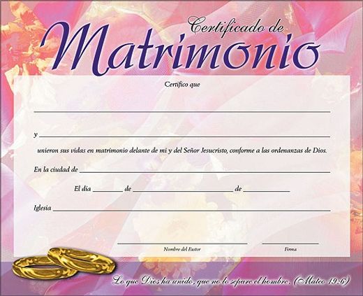 certificado de matrimonio, 20-pack
