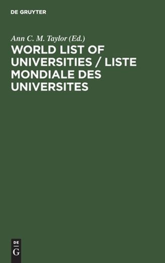 World List of Universities / Liste Mondiale des Universites (in English)