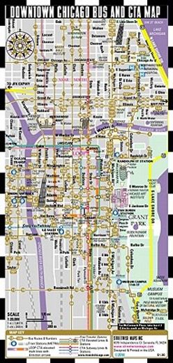 streetwise chicago bus, cta & metra map - laminated chicago public metro map - minimetro (2010 updated)