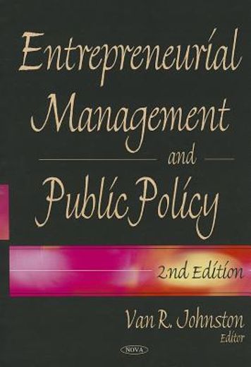entrepreneurial management and public policy