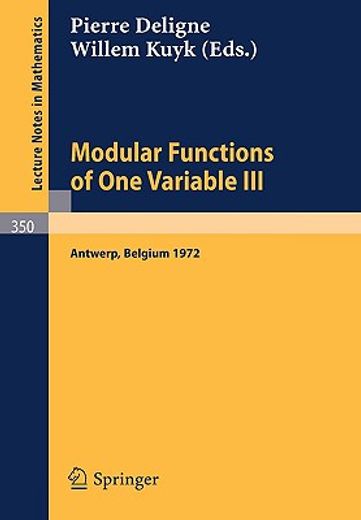 modular functions of one variable iii (en Inglés)