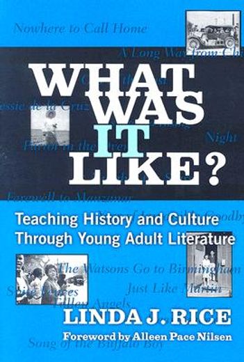 what was it like?,teaching history and culture through young adult literature