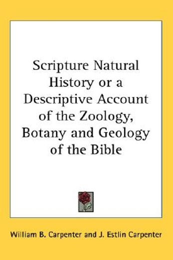 scripture natural history or a descriptive account of the zoology, botany and geology of the bible