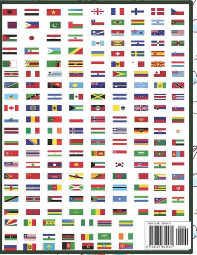 Banderas del mundo para colorear: Banderas Con Guías De Colores - Libro de actividades para colorear de geografía educativa para niños y adultos