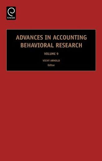 advances in accounting behavioral research