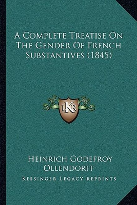 portada a complete treatise on the gender of french substantives (1845)