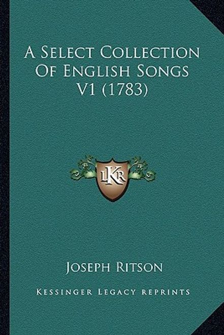 portada a select collection of english songs v1 (1783) (en Inglés)