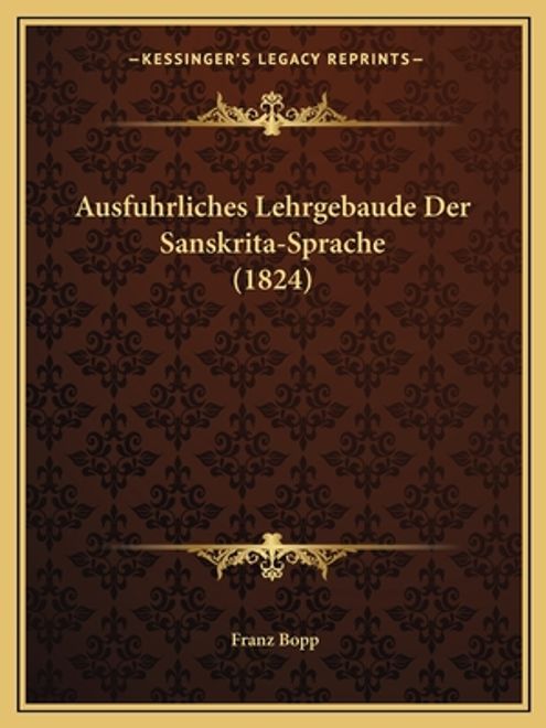 portada Ausfuhrliches Lehrgebaude Der Sanskrita-Sprache (1824) (en Alemán)